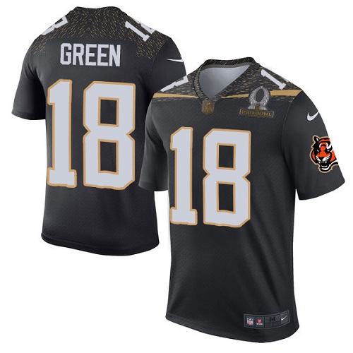 Men's Elite A.J. Green Nike Jersey Black - #18 Team Irvin 2016 Pro Bowl NFL Cincinnati Bengals